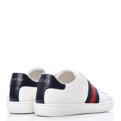 Gucci Calfskin Ayers Web Ace Sneakers 36.5 White Blue 4 of 12