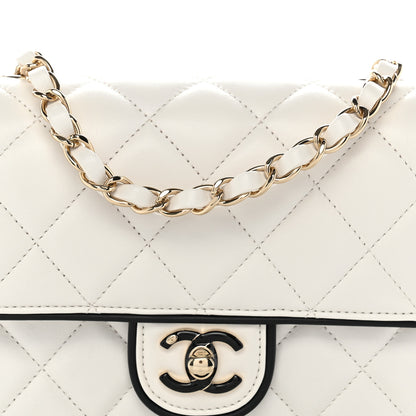 Chanel Lambskin Quilted Resin CC Mini Flap Bag White Black 8 of 10