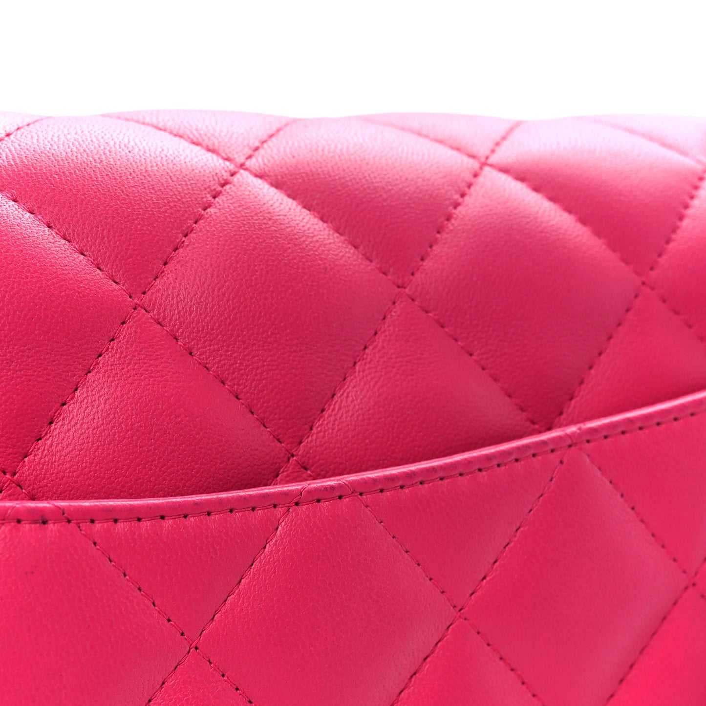Lambskin Quilted Jumbo Double Flap Dark Pink