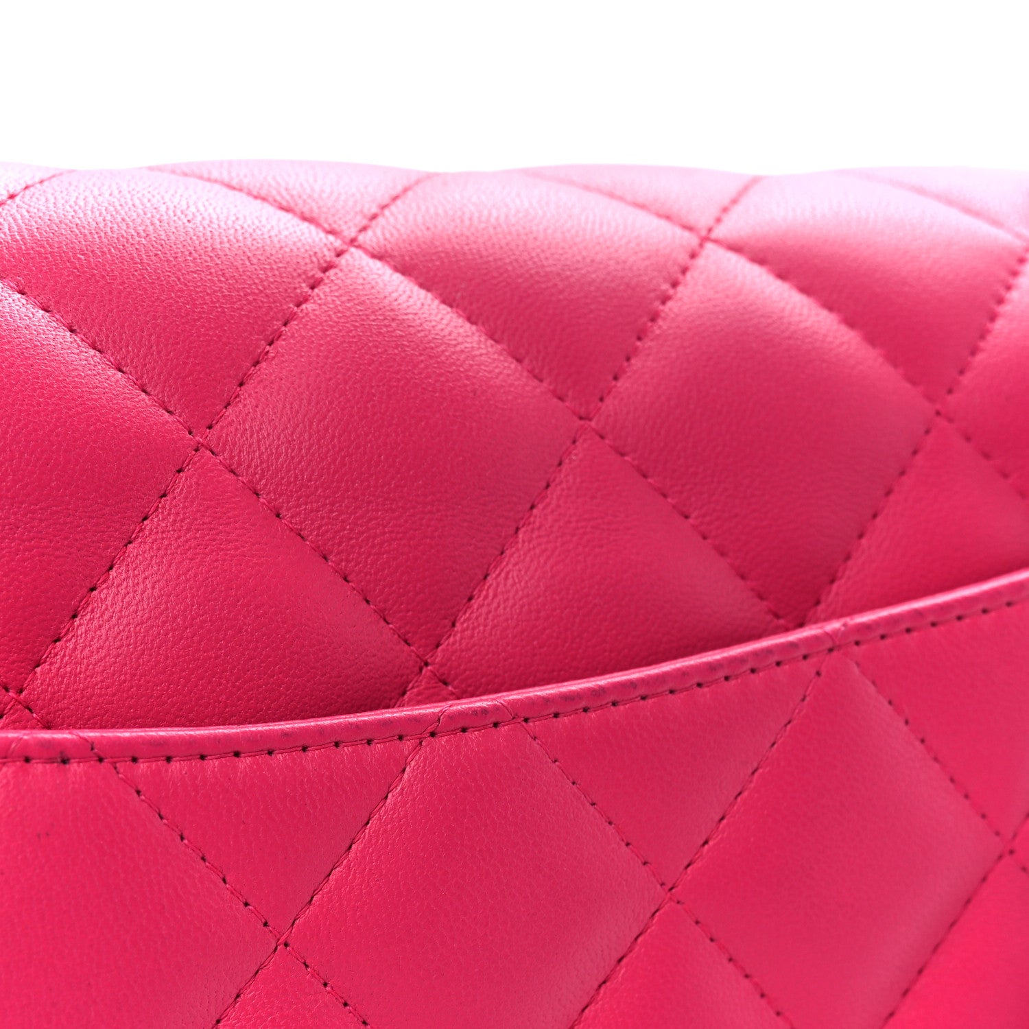 Chanel Lambskin Quilted Jumbo Double Flap Dark Pink 14 of 15