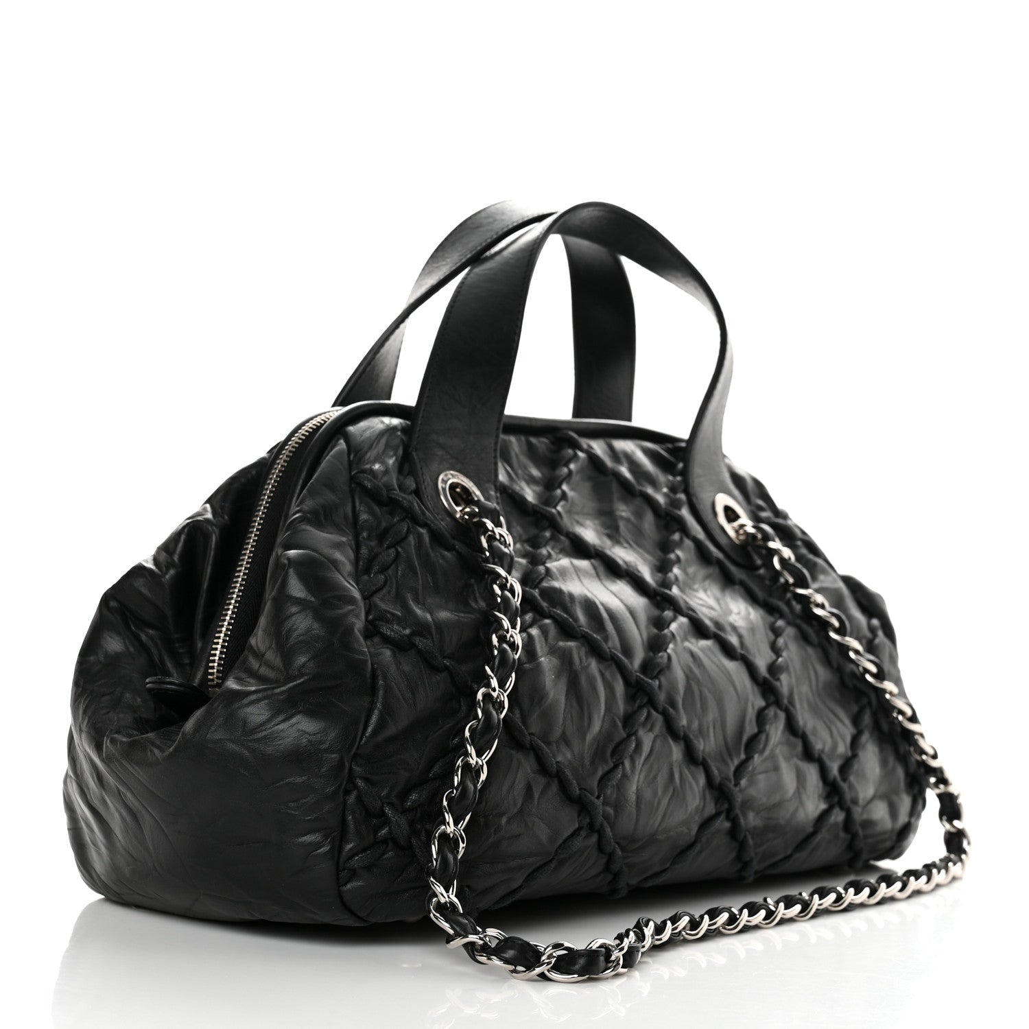 Chanel Calfskin Ultra Stitch Bowler Black 3 of 10