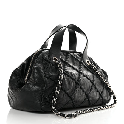 Chanel Calfskin Ultra Stitch Bowler Black 3 of 10