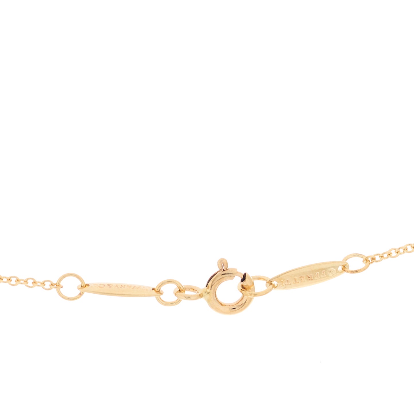 18K Yellow Gold 16mm Elsa Peretti Open Heart Pendant Necklace