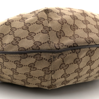 Gucci Monogram Web Medium Half Moon Hobo Dark Brown 9 of 15