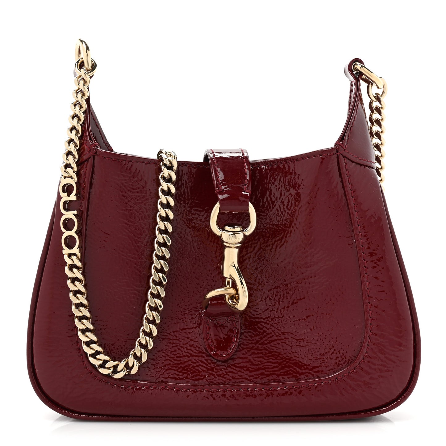 Crinkled Patent Mini Jackie Notte Bag Rosso Ancora Red
