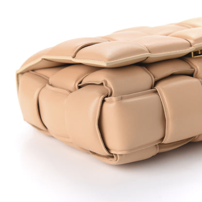 Bottega Veneta Lambskin Maxi Intreccio Padded Chain Cassette Crossbody Bag Almond 6 of 9