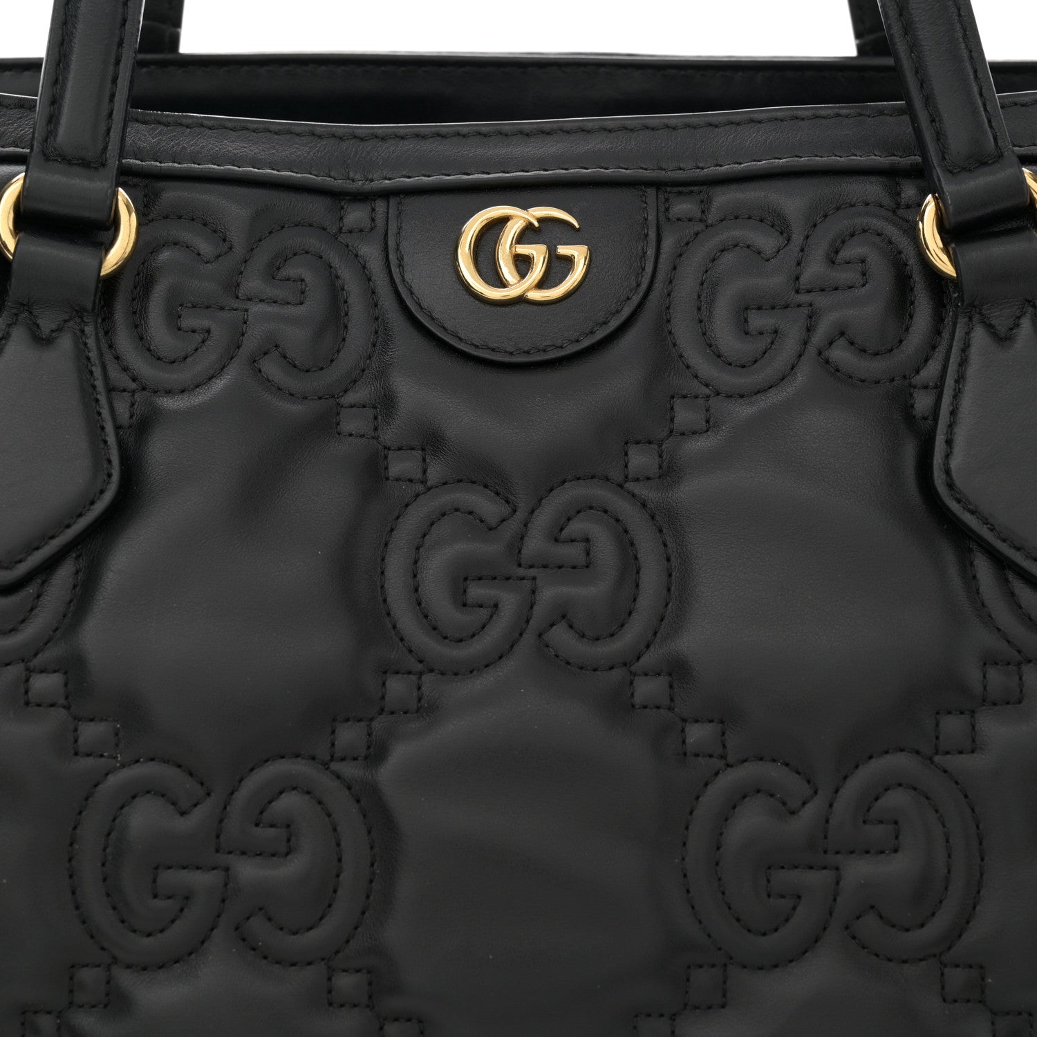 Gucci Calfskin GG Matelasse Medium Ophidia Shopping Tote Black 8 of 12