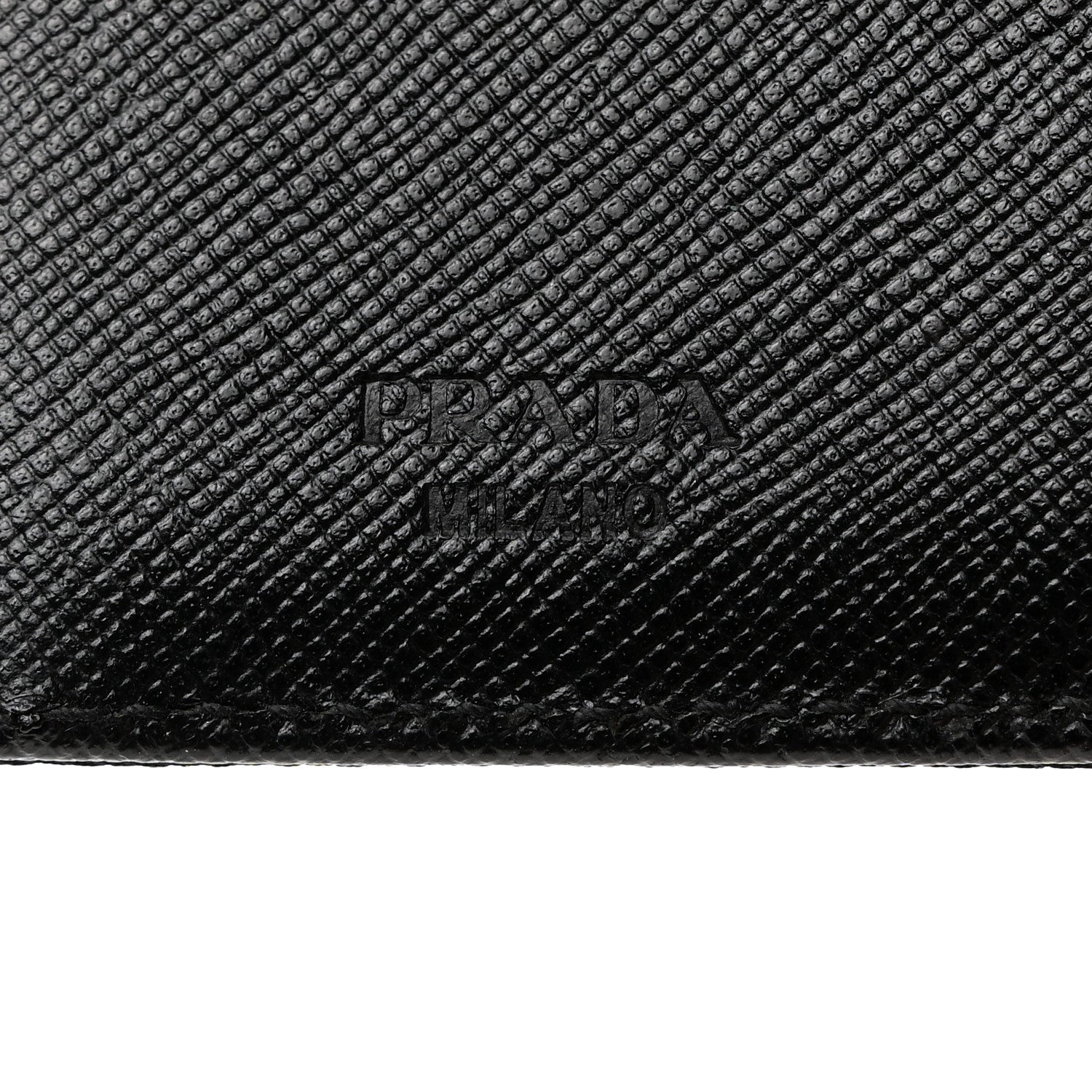 Prada Tessuto Nylon Saffiano Tri-Fold Compact Wallet Black 6 of 8