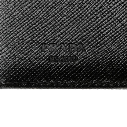 Prada Tessuto Nylon Saffiano Tri-Fold Compact Wallet Black 6 of 8