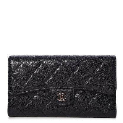 Chanel Caviar Quilted Long Flap Wallet Black 1 of 9