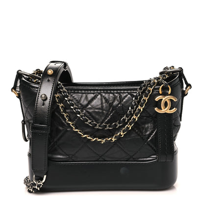 Chanel Aged Calfskin Quilted Small Gabrielle Hobo Black 1 of 10