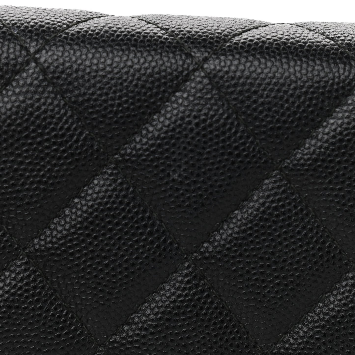 Caviar Quilted Golden Class Wallet On Chain WOC Black