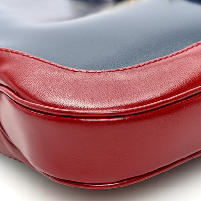 Gucci Boarded Dyana Lux Calfskin Bi-Color Small Jackie 1961 Hobo Burgundy Navy 8 of 9