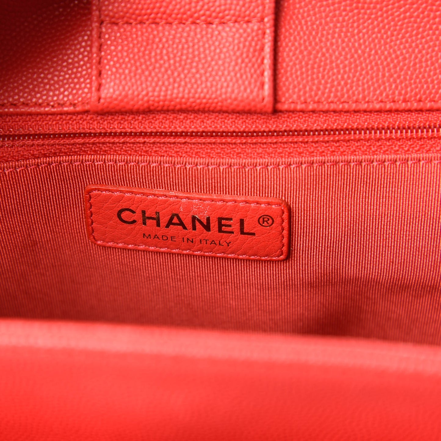 Caviar Quilted In Out Flap Shopping Tote Red