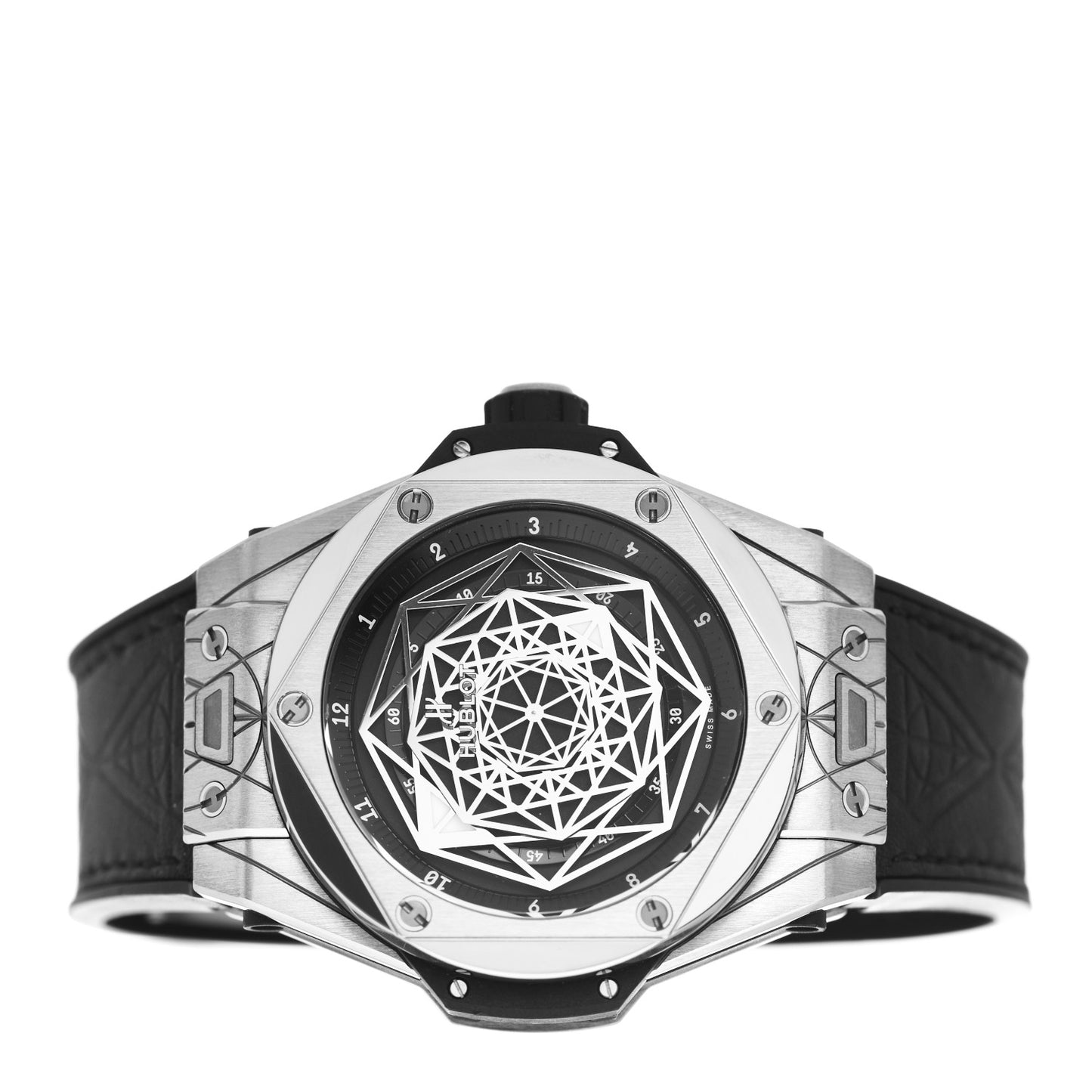 Titanium Calfskin 45mm Big Bang Unico "Sang Bleu" Limited Edition Automatic Watch Black 415.NX.1112.VR.MXM16