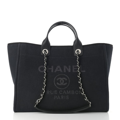 Chanel Canvas Medium Deauville Tote Black 4 of 11