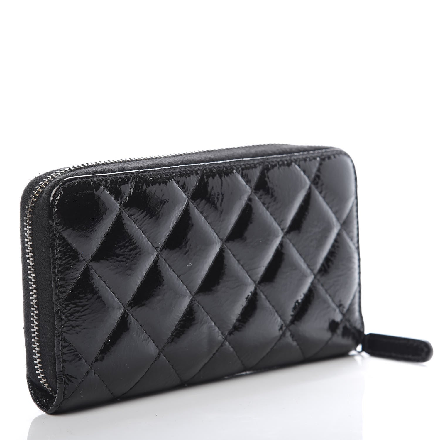 Chanel Patent Goatskin Paris Dallas Zip Around Wallet Black 3 of 11