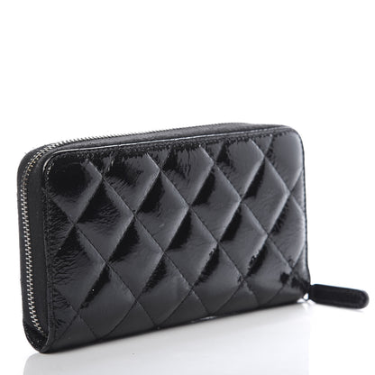 Chanel Patent Goatskin Paris Dallas Zip Around Wallet Black 3 of 11