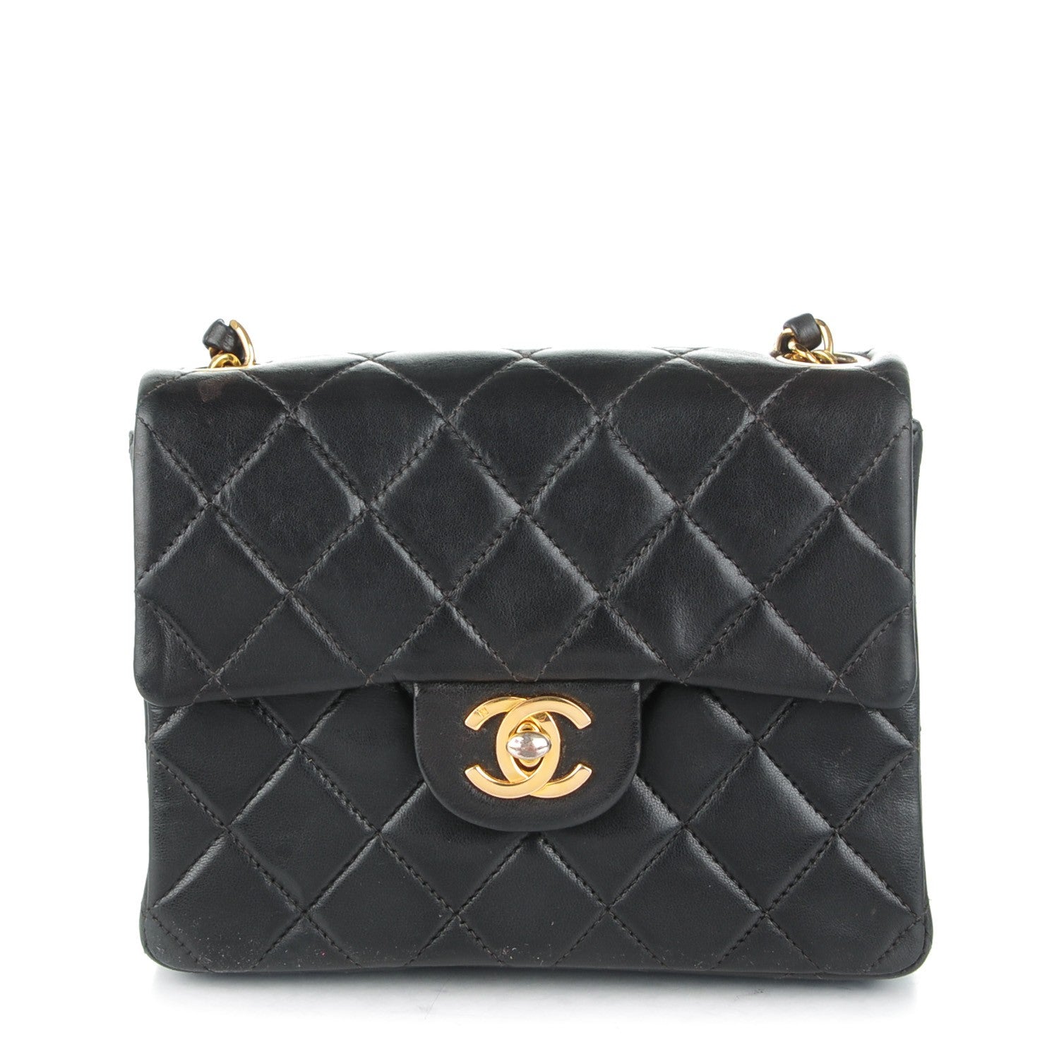 Chanel Lambskin Quilted Mini Square Flap Black 1 of 9