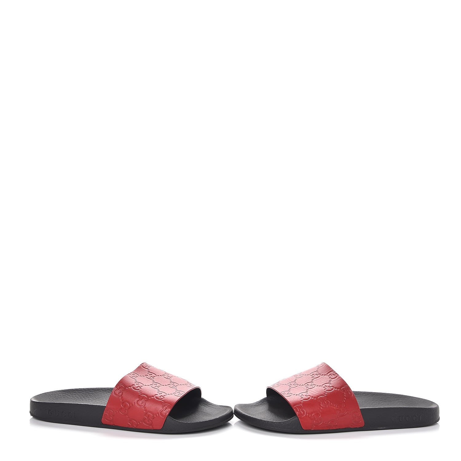 Gucci Guccissima Signature Womens Slide Sandals 39 Hibiscus Red 6 of 11