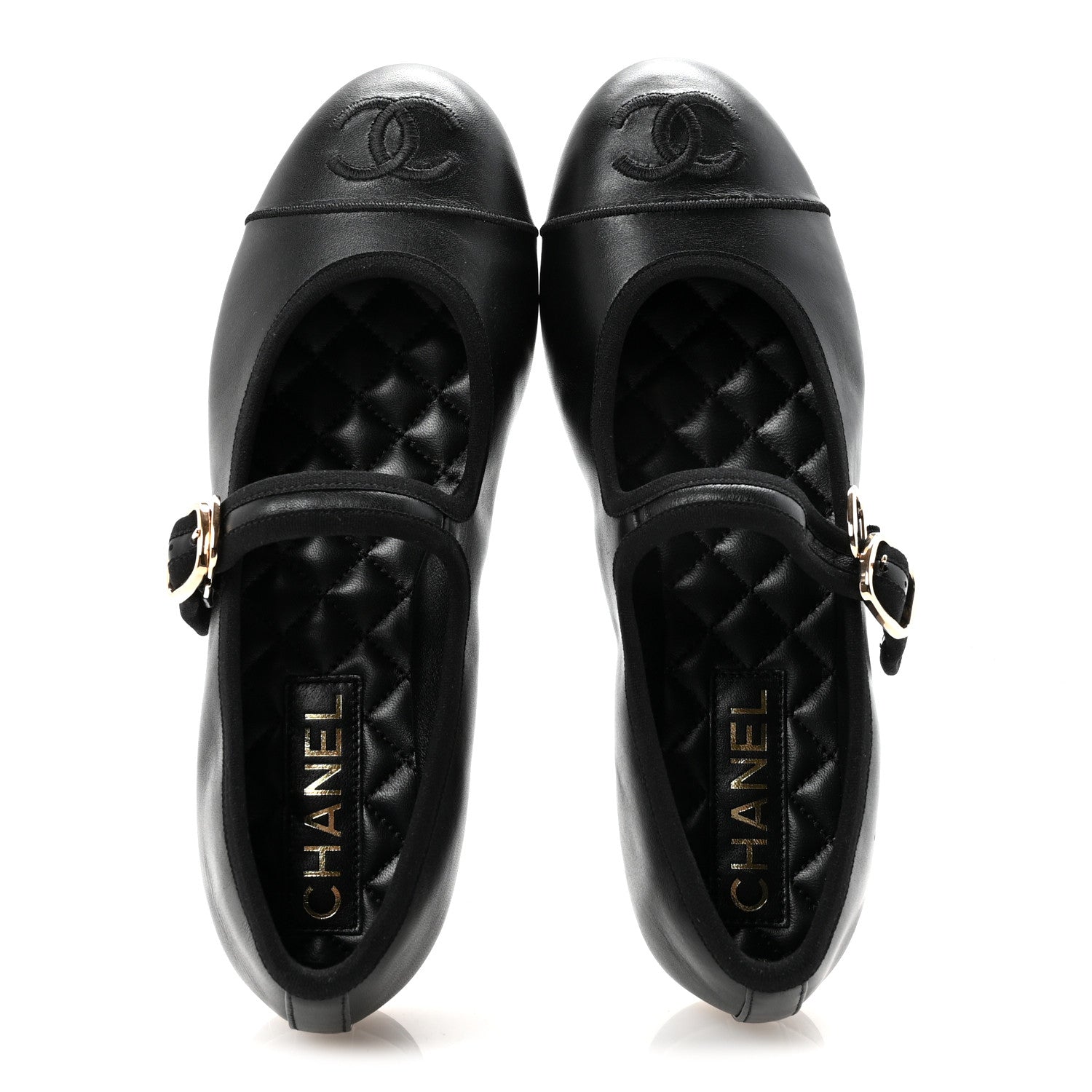 Chanel Lambskin Mary Jane Flats 36.5 Black 1796050 – FASHIONPHILE