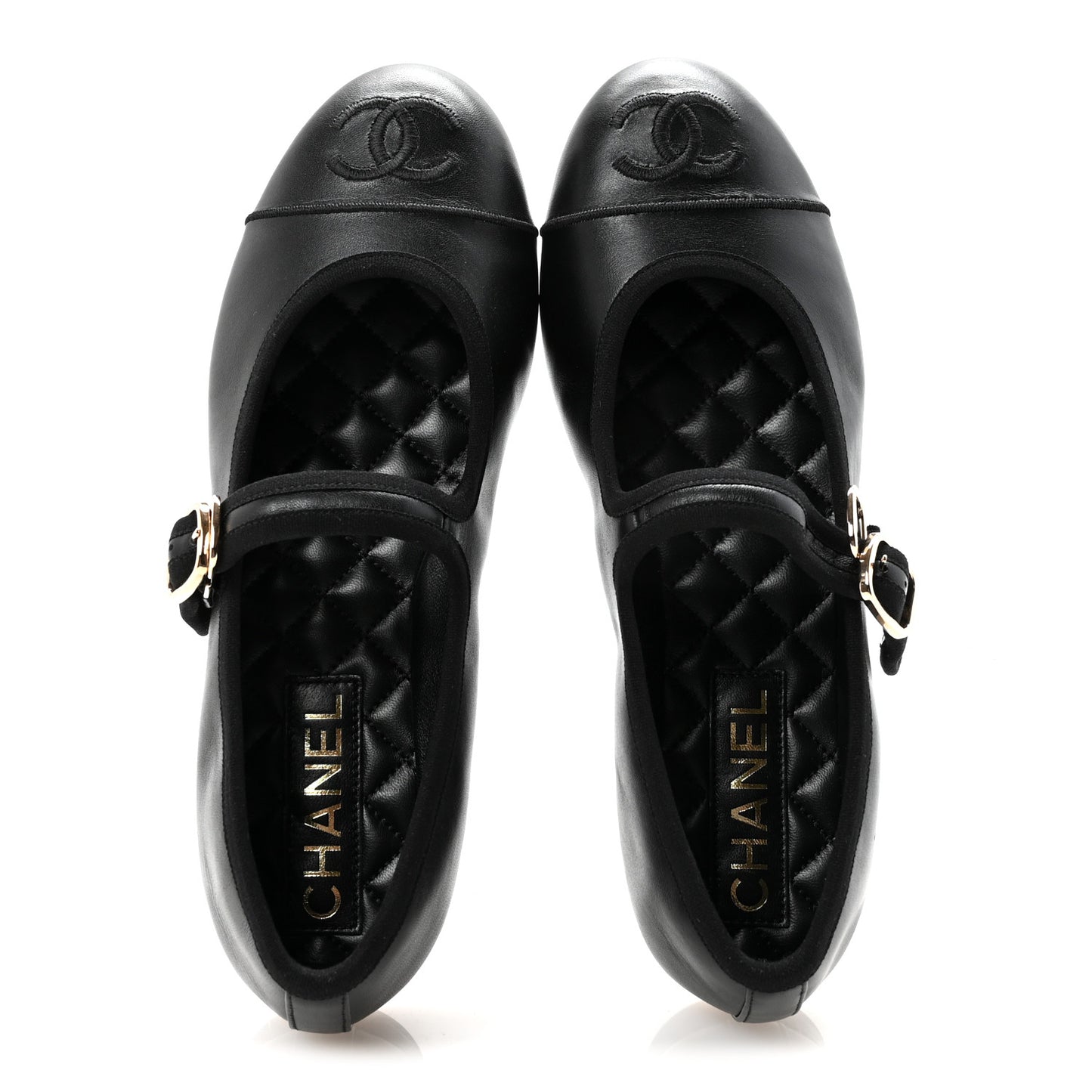 Lambskin Mary Jane Flats 36.5 Black