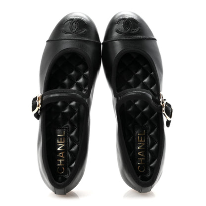 Chanel Lambskin Mary Jane Flats 36.5 Black 2 of 10