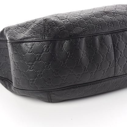 Gucci Guccissima Large New Ladies Web Hobo Black 14 of 15