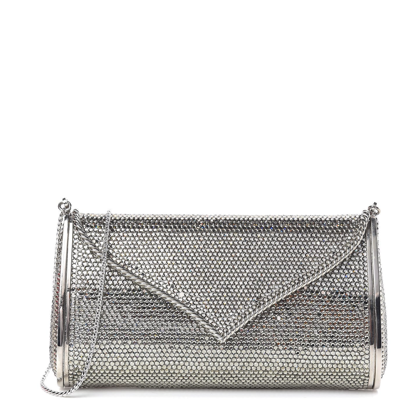 Swarovski Crystal Minaudiere Clutch Silver