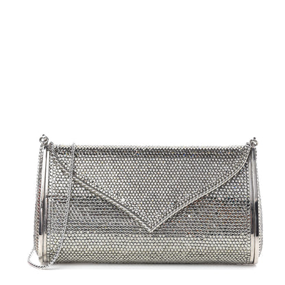 Judith Leiber Swarovski Crystal Minaudiere Clutch Silver 1 of 9
