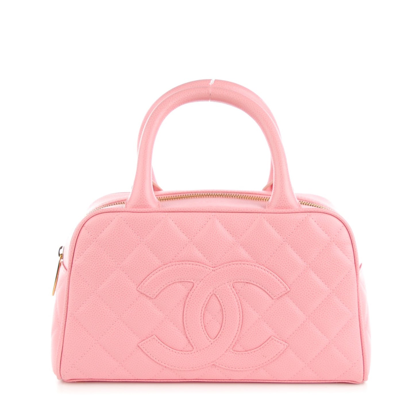 Caviar Quilted Small Bowler Pink