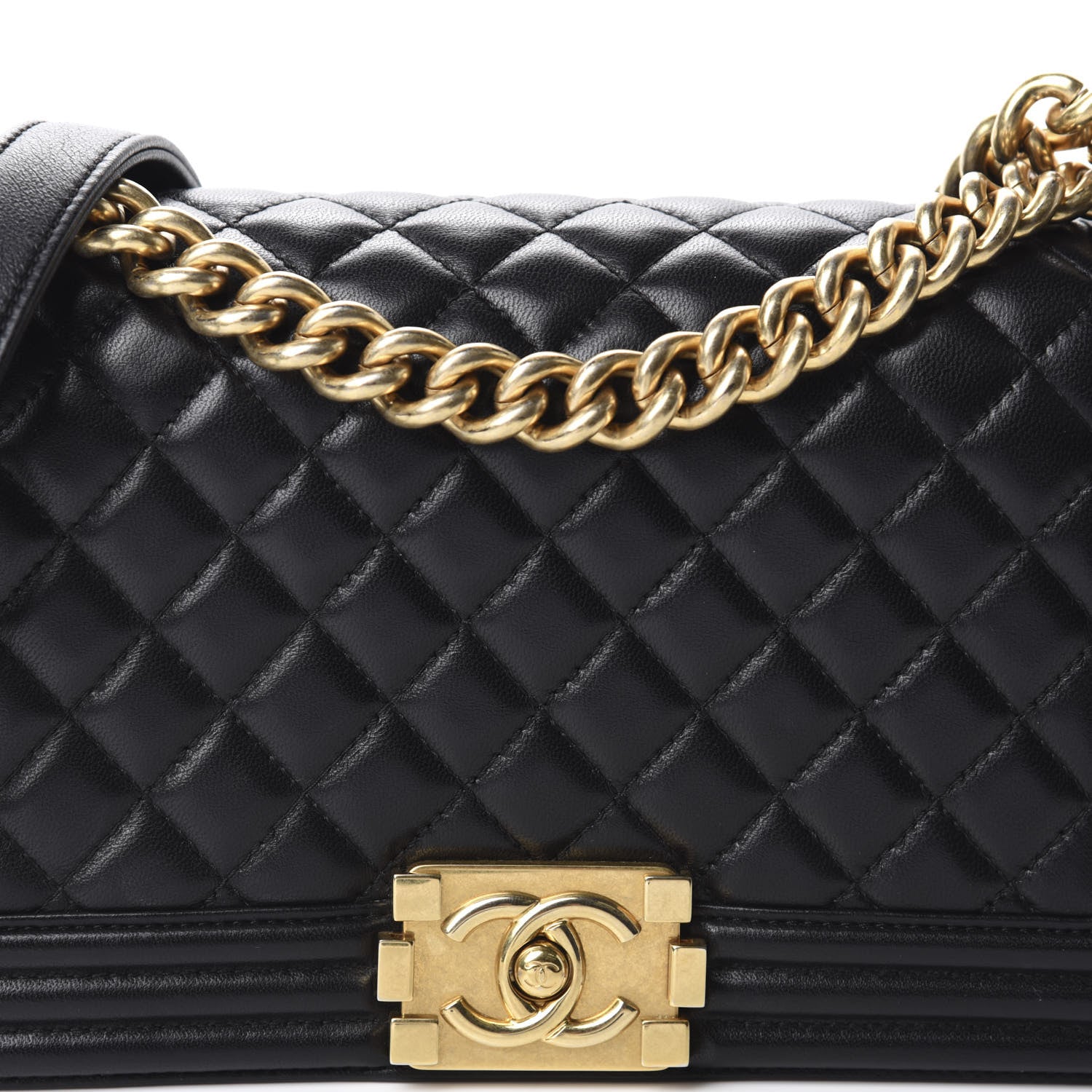 Chanel Lambskin Quilted Medium Boy Flap Black 10 of 11