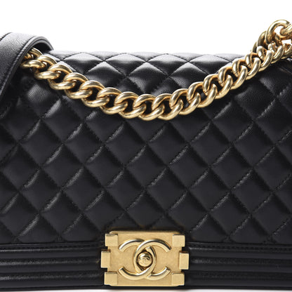 Chanel Lambskin Quilted Medium Boy Flap Black 10 of 11