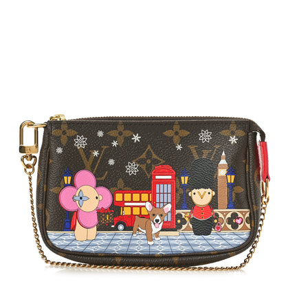 Louis Vuitton Monogram 2021 Christmas Animation London Mini Pochette Accessories Red 1 of 10