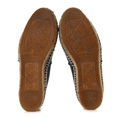 Chanel Denim Toile CC Espadrilles 40 Navy Black 5 of 8