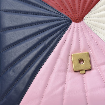 Gucci Calfskin Bamboo Trapuntata Queen Margaret Backpack Blue Agata Hibiscus Red Mystic White Sugar Pink 11 of 12