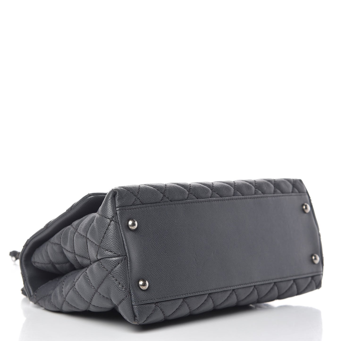 Caviar Quilted Small Coco Handle Flap Gray