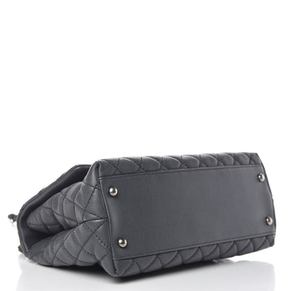 Chanel Caviar Quilted Small Coco Handle Flap Gray 4 of 9
