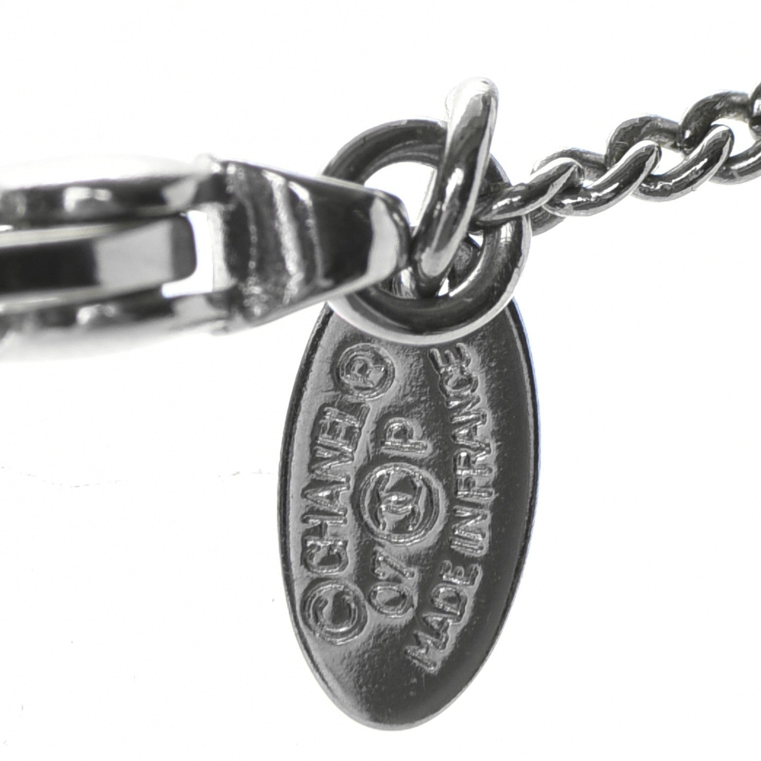 Chanel Enamel CC Camellia Necklace Silver Black 6 of 6