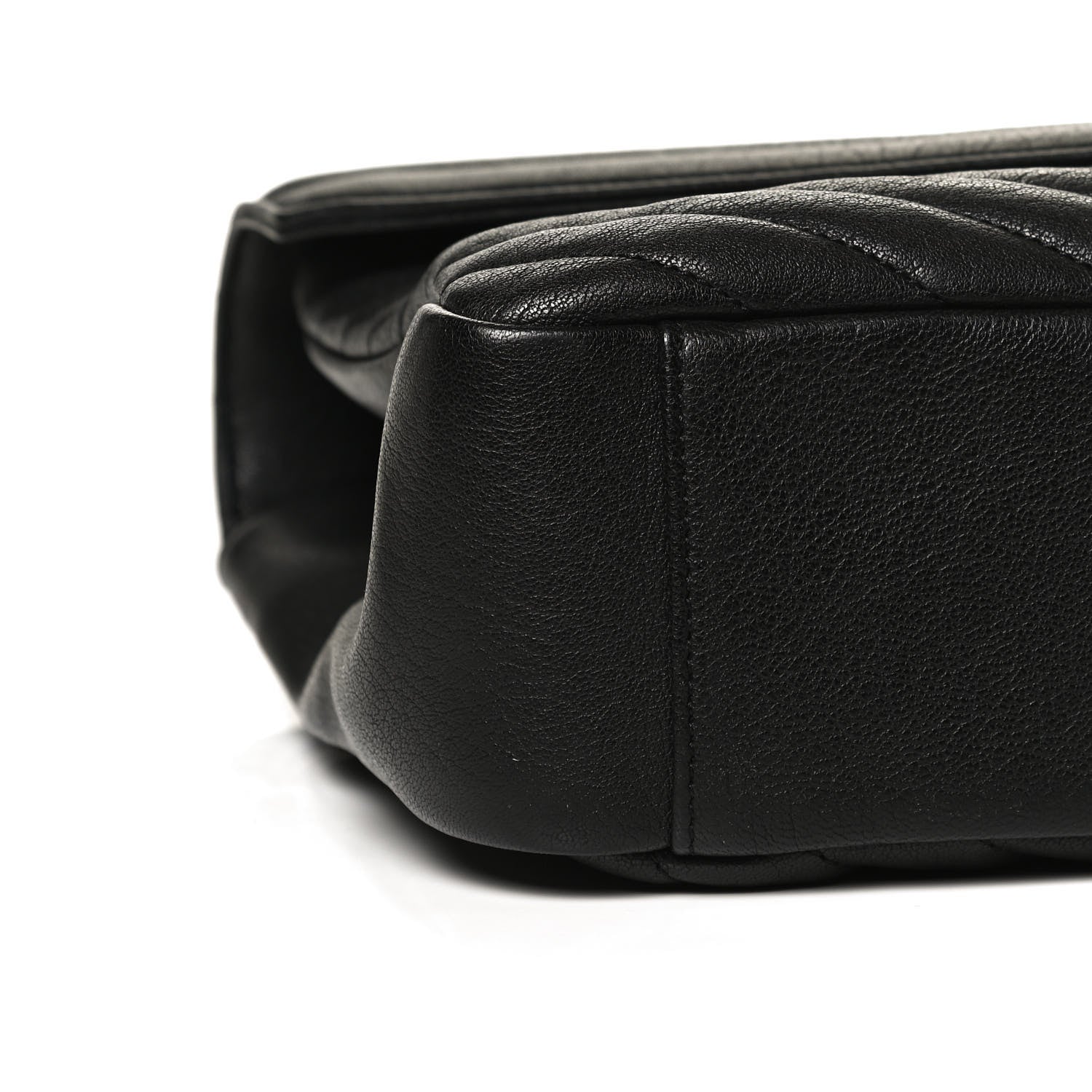 Saint Laurent Sheepskin Matelasse Chevron Monogram Large College Satchel Black 7 of 8