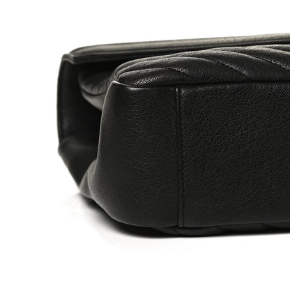 Saint Laurent Sheepskin Matelasse Chevron Monogram Large College Satchel Black 7 of 8