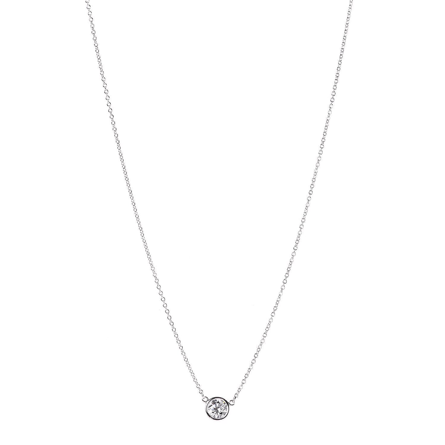 Platinum Diamond .43ct Elsa Peretti Diamonds by the Yard Pendant Necklace