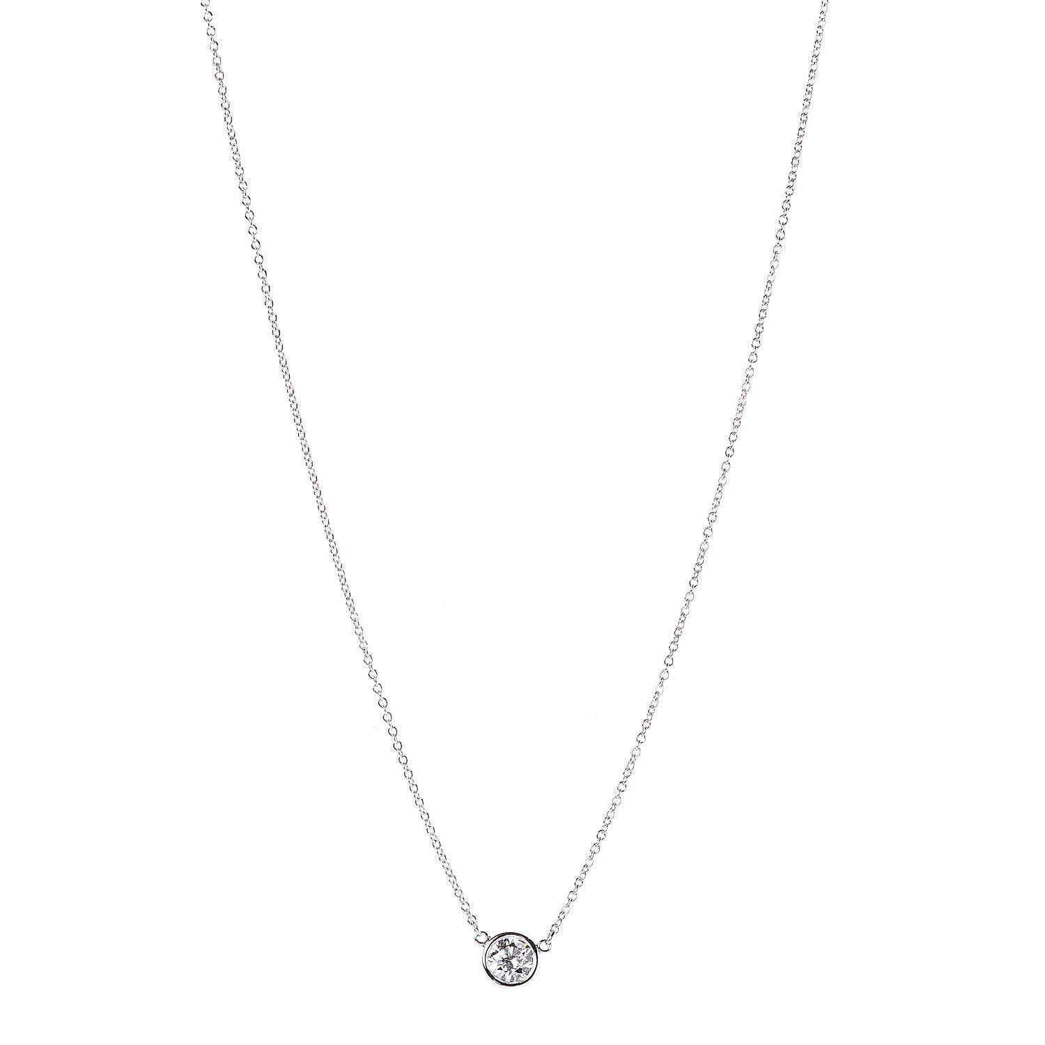 Tiffany Platinum Diamond .43ct Elsa Peretti Diamonds by the Yard Pendant Necklace 1 of 10