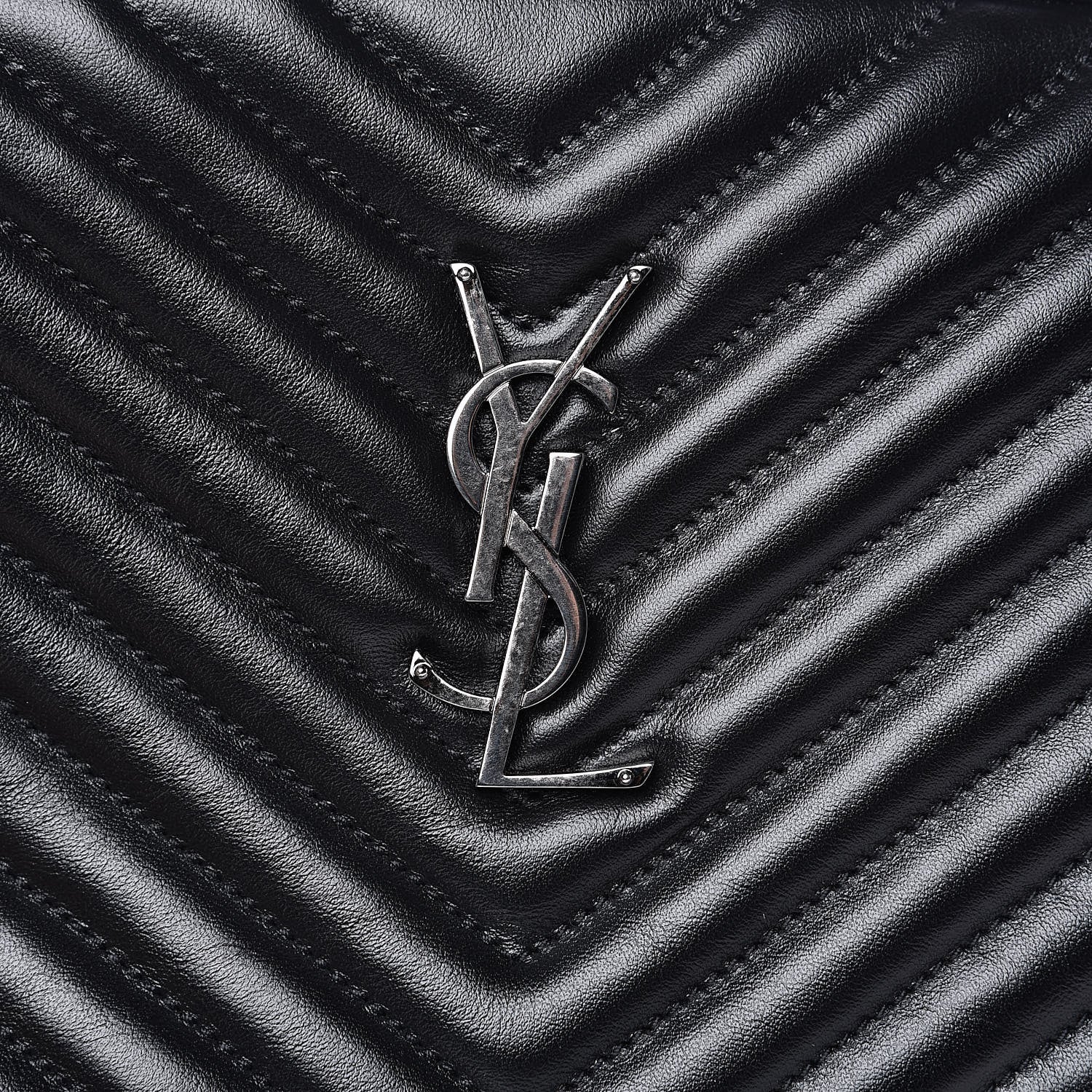 Saint Laurent Calfskin Matelasse Monogram Lou Camera Bag Black 9 of 11