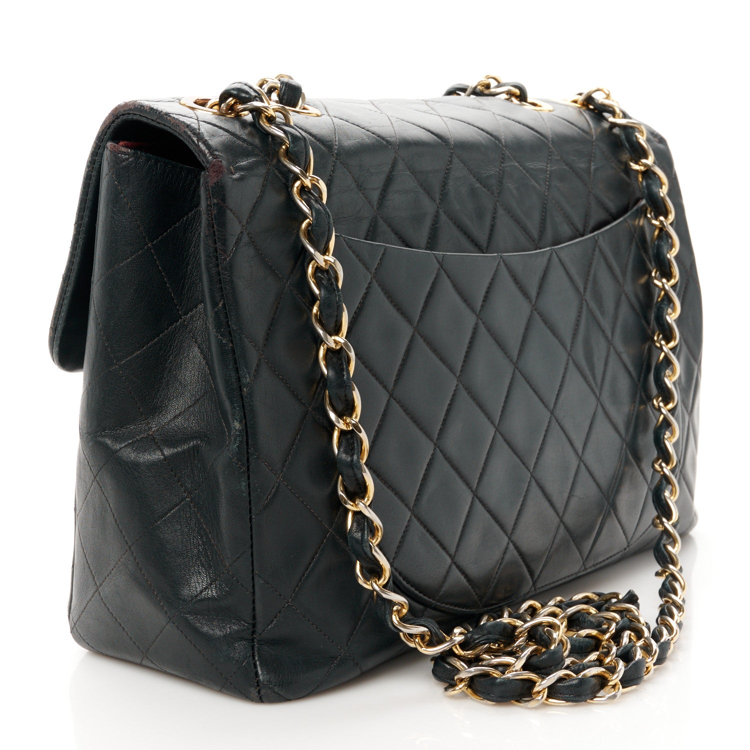 Chanel Lambskin Quilted XL Jumbo Single Flap Black 3 of 16