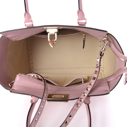 Valentino Garavani Vitello Small Rockstud Double Handle Tote Water Rose 5 of 8