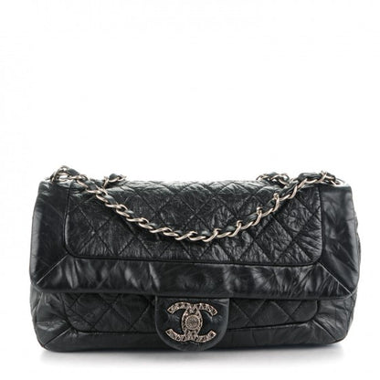 Chanel Aged Calfskin Coco Rider Flap Black 1 of 7