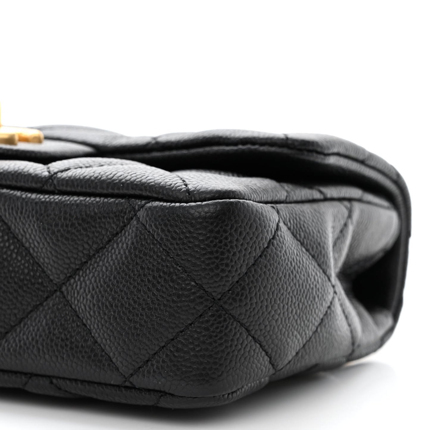 Caviar Quilted Mini Sweetheart Rectangular Flap Black