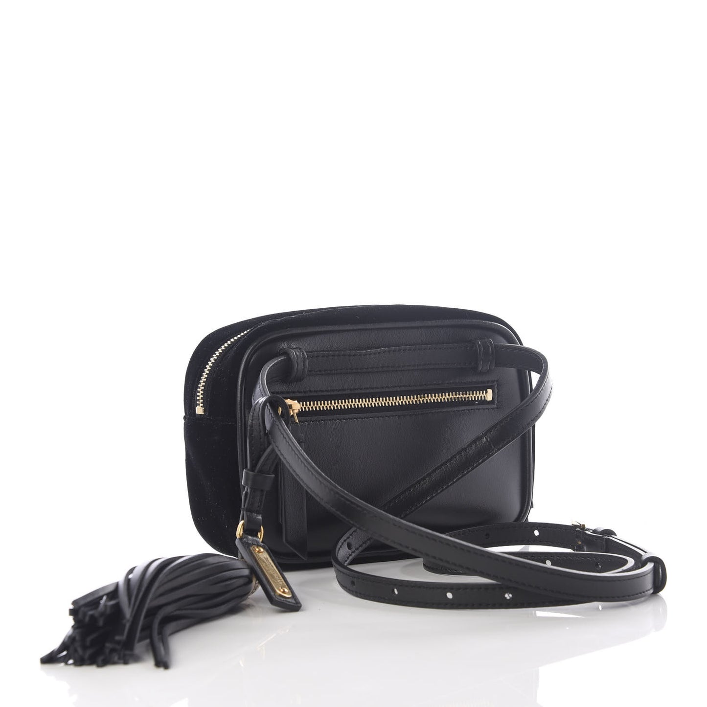 Velour Matelasse Monogram Lou Belt Bag Black