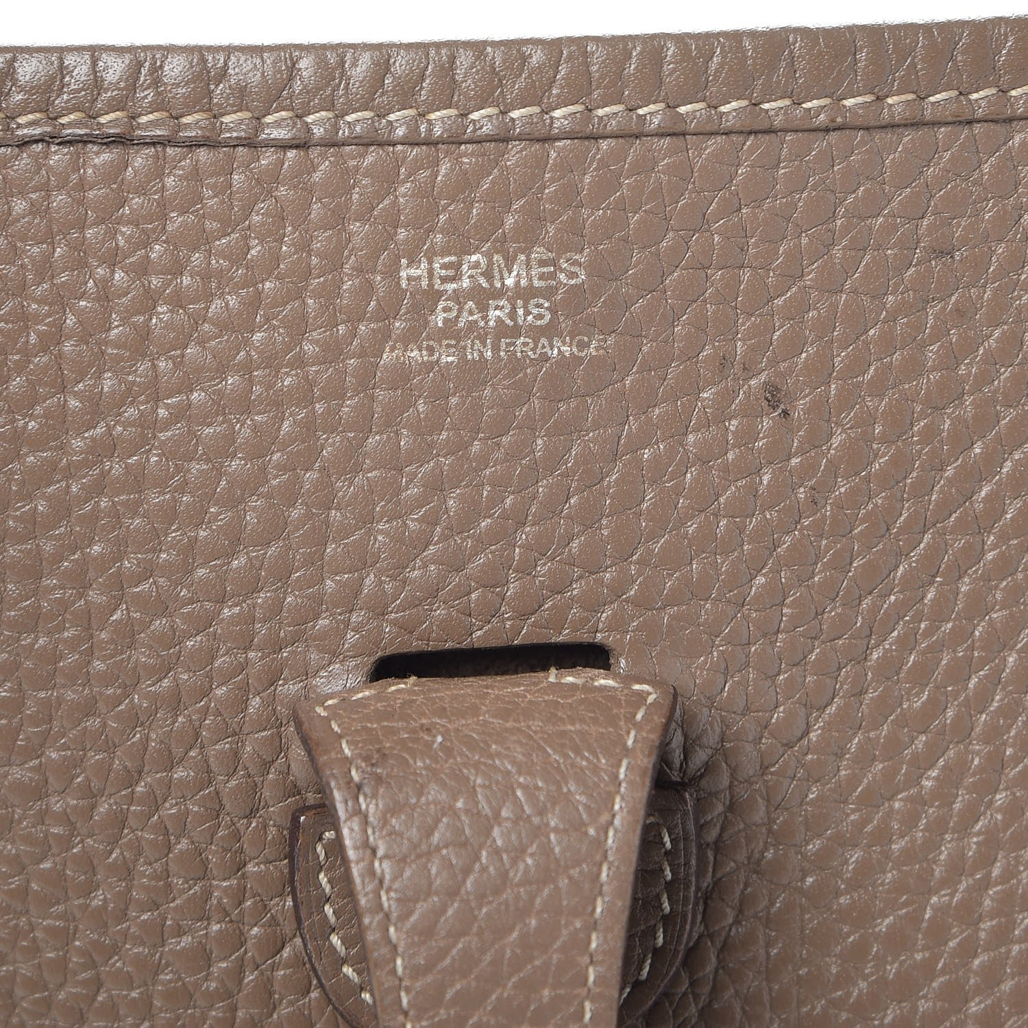 Hermes Taurillon Clemence Evelyne II GM Etoupe 6 of 8
